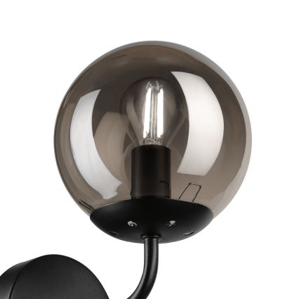 Brilagi - Seinävalaisin MALIVA 1xE14/15W/230V musta/savunharmaa