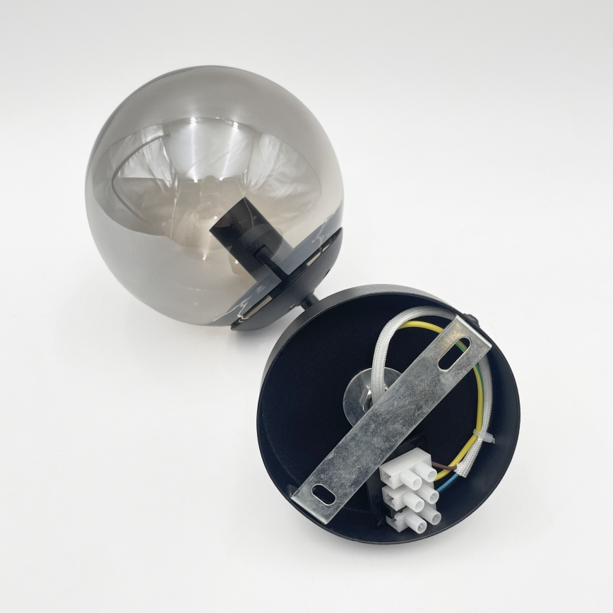 Brilagi - Seinävalaisin MALIVA 1xE14/15W/230V musta/savunharmaa