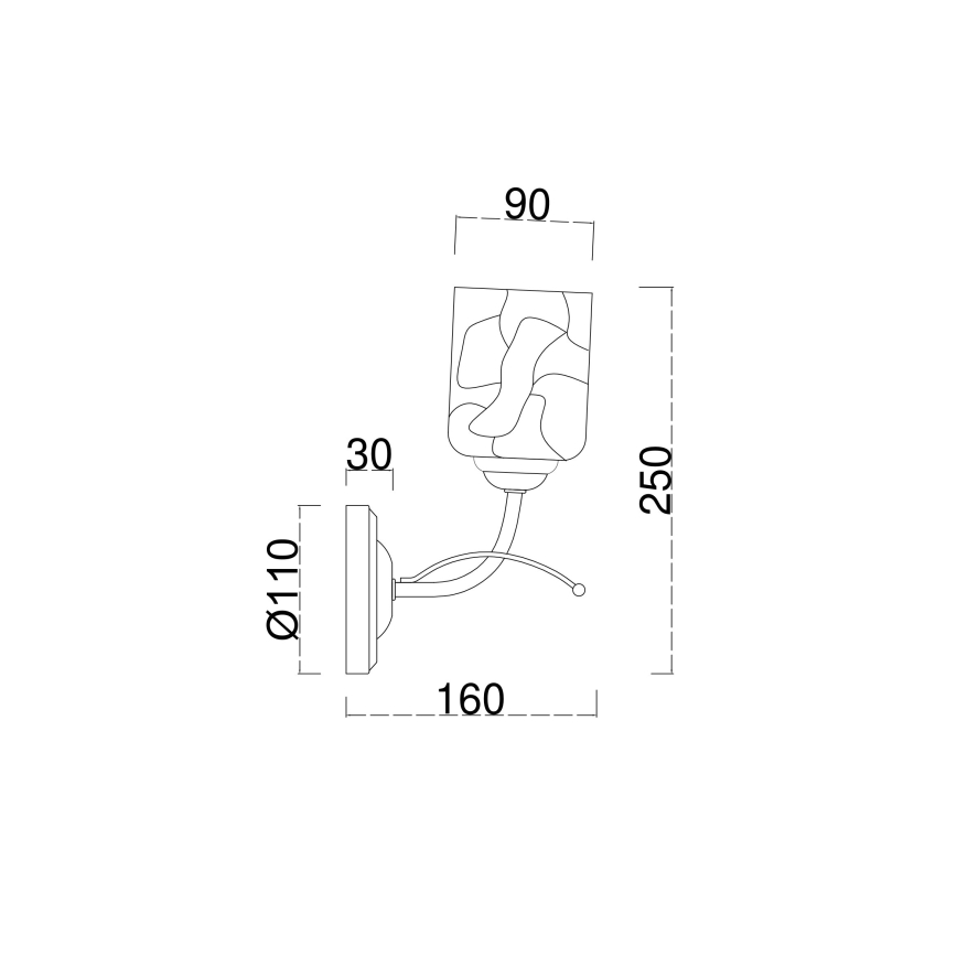 Brilagi - Seinävalaisin MEGAPOLIS 1xE14/60W/230V kulta