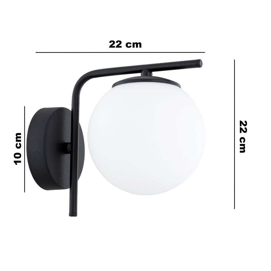 BRILAGI - Seinävalaisin MILO 1xE27/60W/230V musta