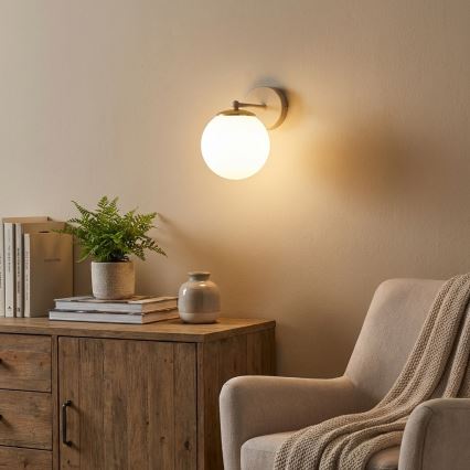 Brilagi - Seinävalaisin MILO ECRU 1xE27/60W/230V beige/kultainen