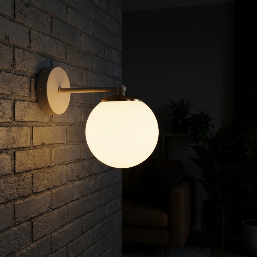 Brilagi - Seinävalaisin MILO ECRU 1xE27/60W/230V beige/kultainen