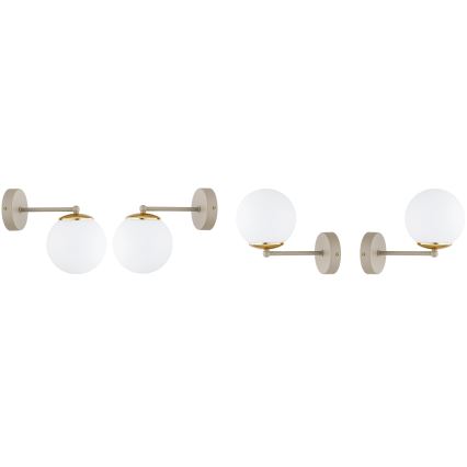 Brilagi - Seinävalaisin MILO ECRU 1xE27/60W/230V beige/kultainen
