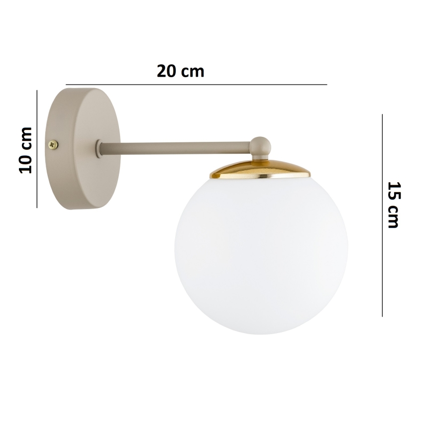 Brilagi - Seinävalaisin MILO ECRU 1xE27/60W/230V beige/kultainen