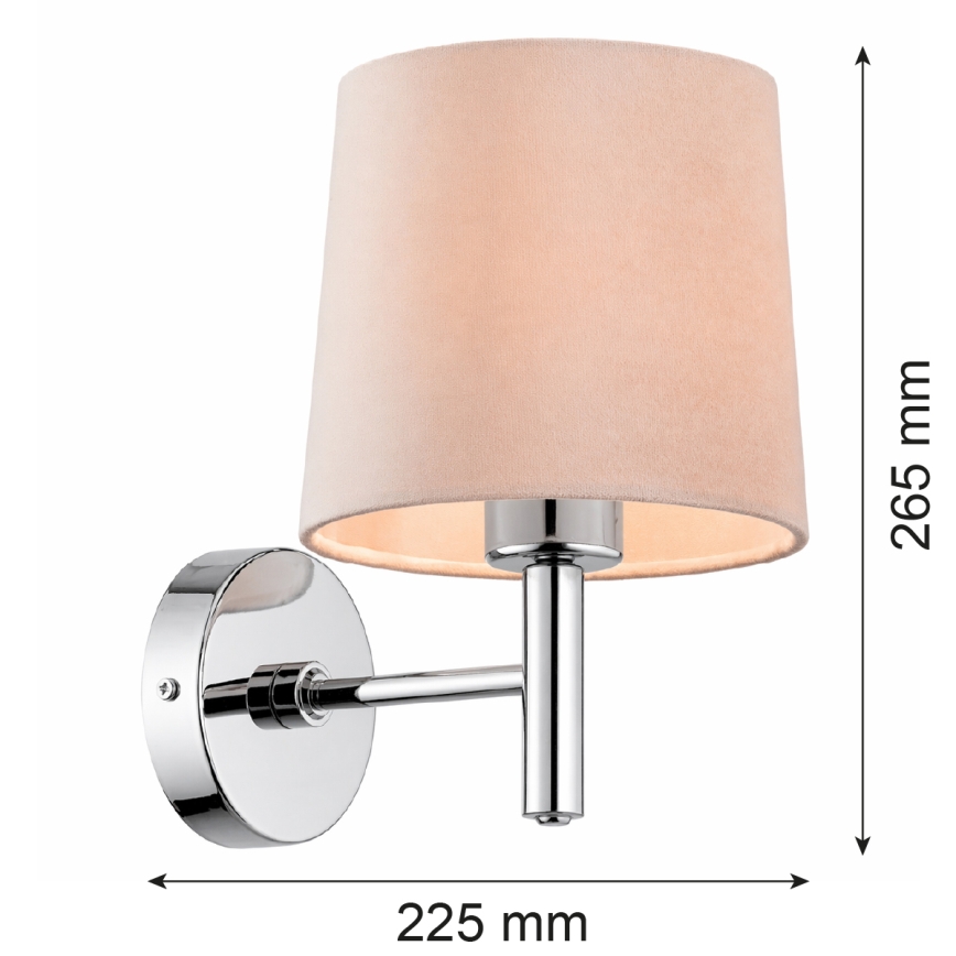 Brilagi - Seinävalaisin MONTE 1xE27/15W/230V beige/kiiltävä kromi