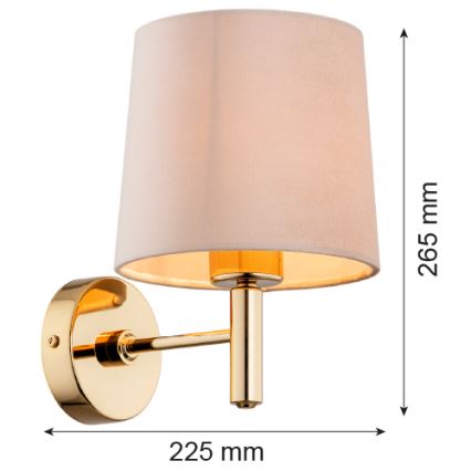Brilagi - Seinävalaisin MONTE 1xE27/15W/230V beige/kultainen