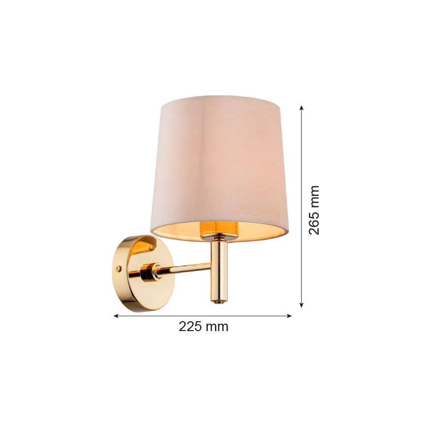 Brilagi - Seinävalaisin MONTE 1xE27/15W/230V beige/kultainen