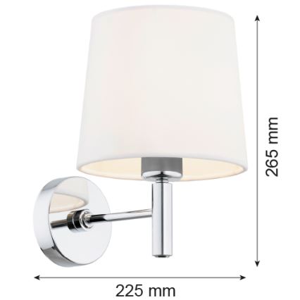 Brilagi - Seinävalaisin MONTE 1xE27/15W/230V kerma/kiiltävä kromi