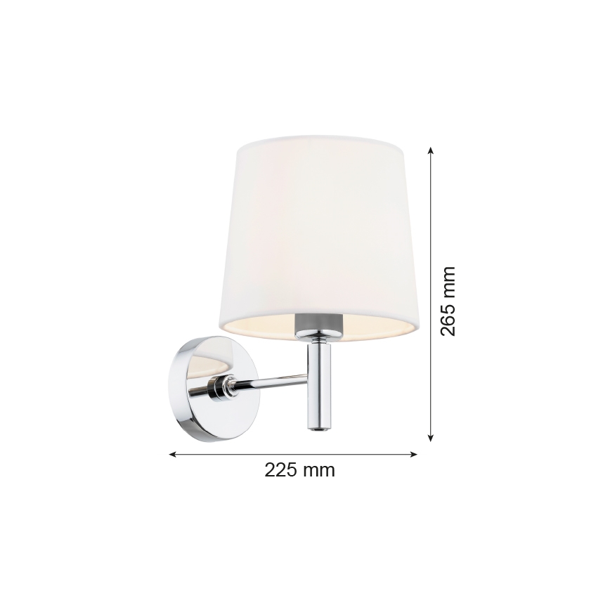 Brilagi - Seinävalaisin MONTE 1xE27/15W/230V kerma/kiiltävä kromi