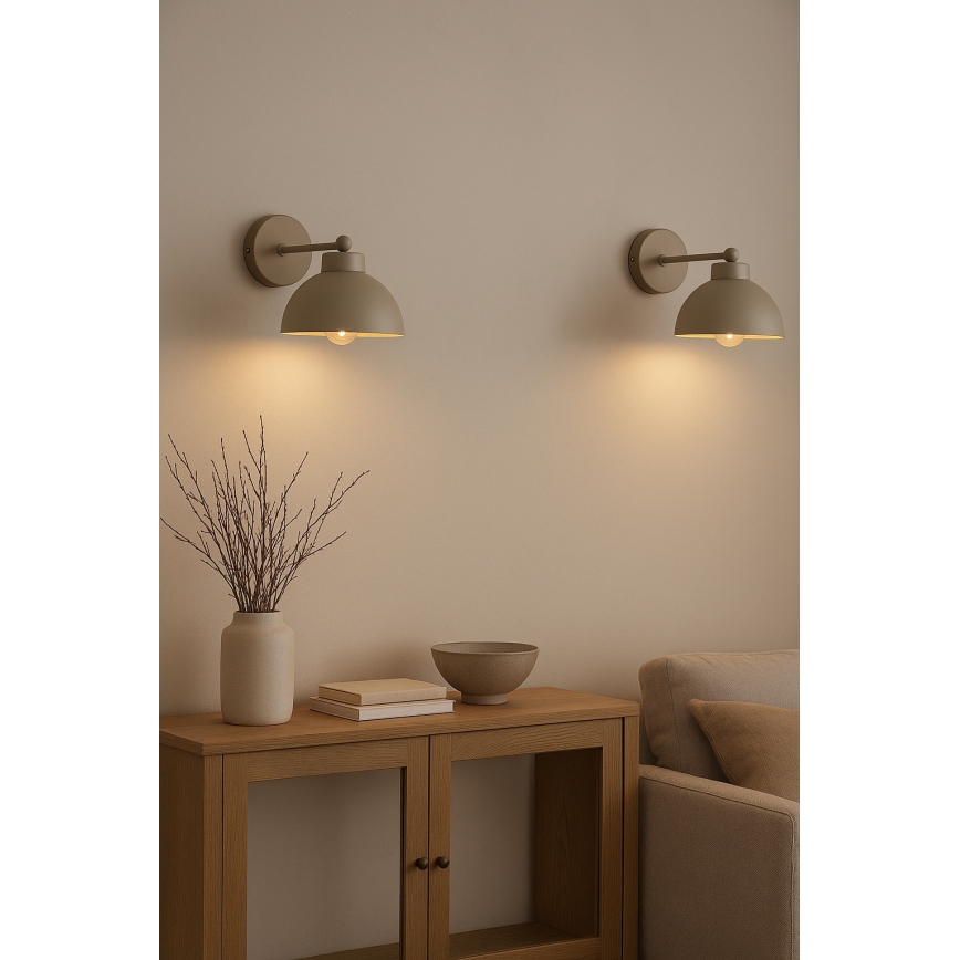 Brilagi - Seinävalaisin MOON 1xE27/60W/230V beige/kultainen