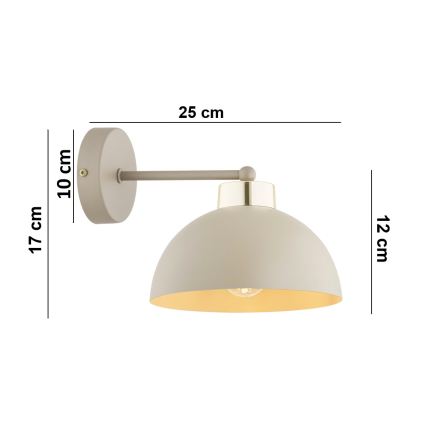 Brilagi - Seinävalaisin MOON 1xE27/60W/230V beige/kultainen