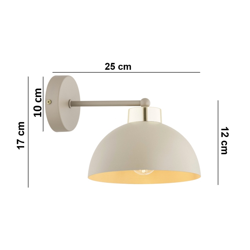 Brilagi - Seinävalaisin MOON 1xE27/60W/230V beige/kultainen