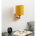 Brilagi - Seinävalaisin NUBILA WOOD 1xE27/25W/230V tammi/musta/keltainen