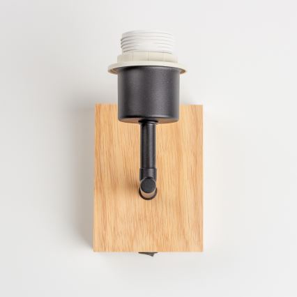 Brilagi - Seinävalaisin NUBILA WOOD 1xE27/25W/230V tammi/musta/keltainen