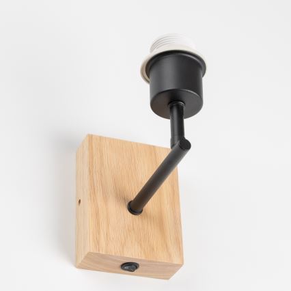 Brilagi - Seinävalaisin NUBILA WOOD 1xE27/25W/230V tammi/musta/keltainen
