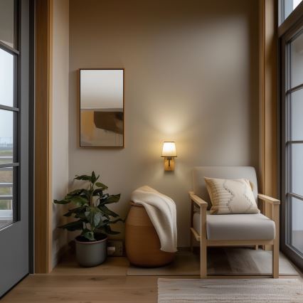 Brilagi - Seinävalaisin NUBILA WOOD 1xE27/25W/230V tammi/ruskea