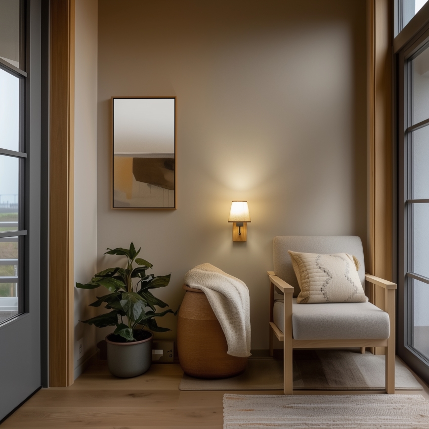 Brilagi - Seinävalaisin NUBILA WOOD 1xE27/25W/230V tammi/ruskea