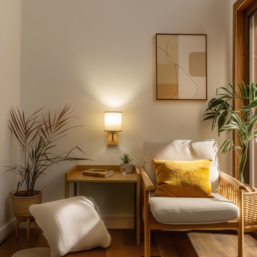 Brilagi - Seinävalaisin NUBILA WOOD 1xE27/25W/230V tammi/ruskea