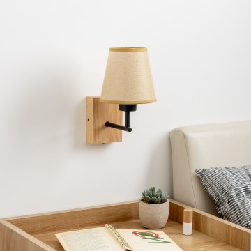 Brilagi - Seinävalaisin NUBILA WOOD 1xE27/25W/230V tammi/vaaleanruskea