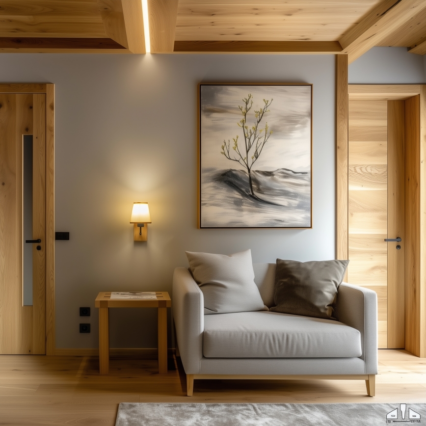 Brilagi - Seinävalaisin NUBILA WOOD 1xE27/25W/230V tammi/vaaleanruskea