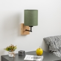 Brilagi - Seinävalaisin NUBILA WOOD 1xE27/25W/230V tammi/vihreä