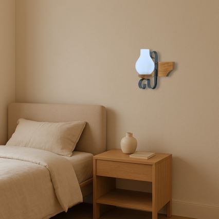 Brilagi - Seinävalaisin QUEEN 1xE14/40W/230V pyökki