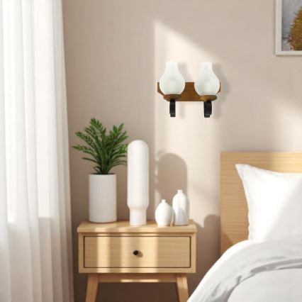 Brilagi - Seinävalaisin QUEEN 2xE14/40W/230V pyökki