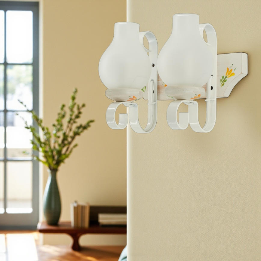 Brilagi - Seinävalaisin QUEEN 2xE14/40W/230V pyökki/kerma