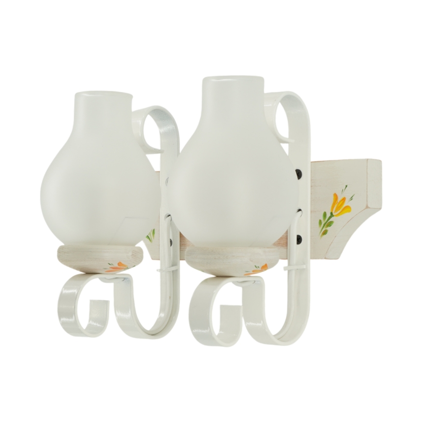 Brilagi - Seinävalaisin QUEEN 2xE14/40W/230V pyökki/kerma