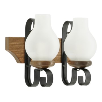 Brilagi - Seinävalaisin QUEEN 2xE14/40W/230V pyökki/saksanpähkinä