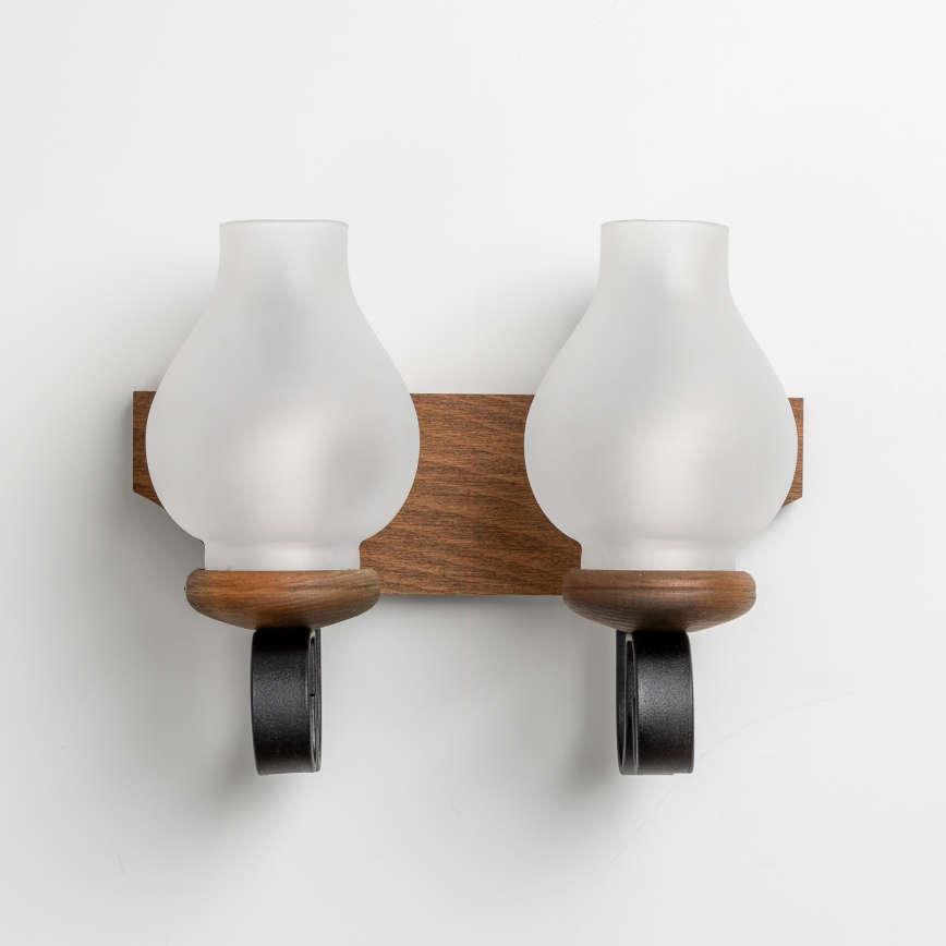 Brilagi - Seinävalaisin QUEEN 2xE14/40W/230V pyökki/saksanpähkinä