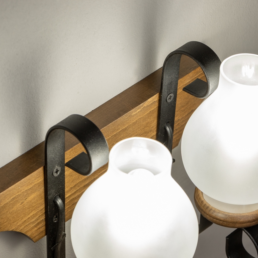 Brilagi - Seinävalaisin QUEEN 2xE14/40W/230V pyökki/saksanpähkinä