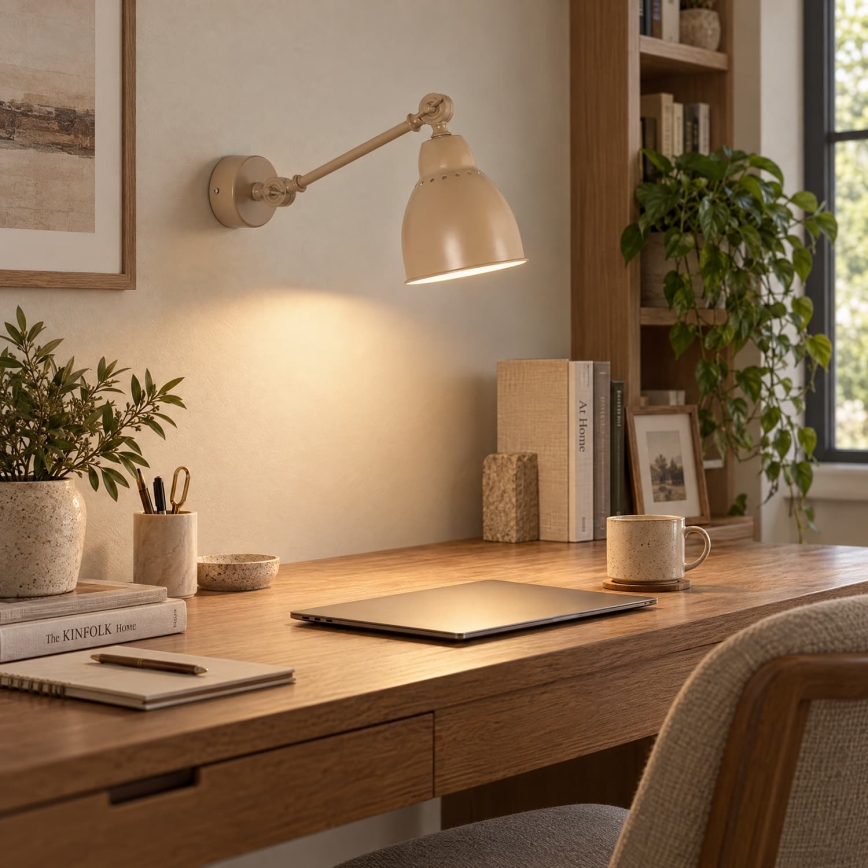 BRILAGI - Seinävalaisin QUILL 1xE27/40W/230V 40 cm beige