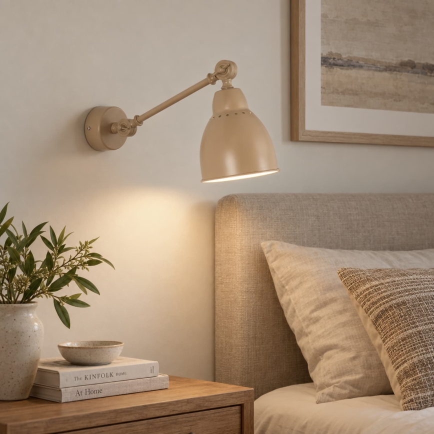 BRILAGI - Seinävalaisin QUILL 1xE27/40W/230V 40 cm beige