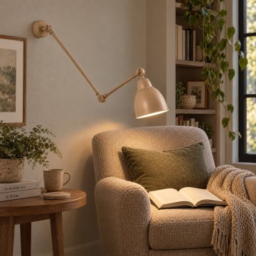 BRILAGI - Seinävalaisin QUILL 1xE27/40W/230V 83 cm beige