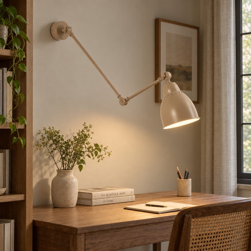 BRILAGI - Seinävalaisin QUILL 1xE27/40W/230V 83 cm beige