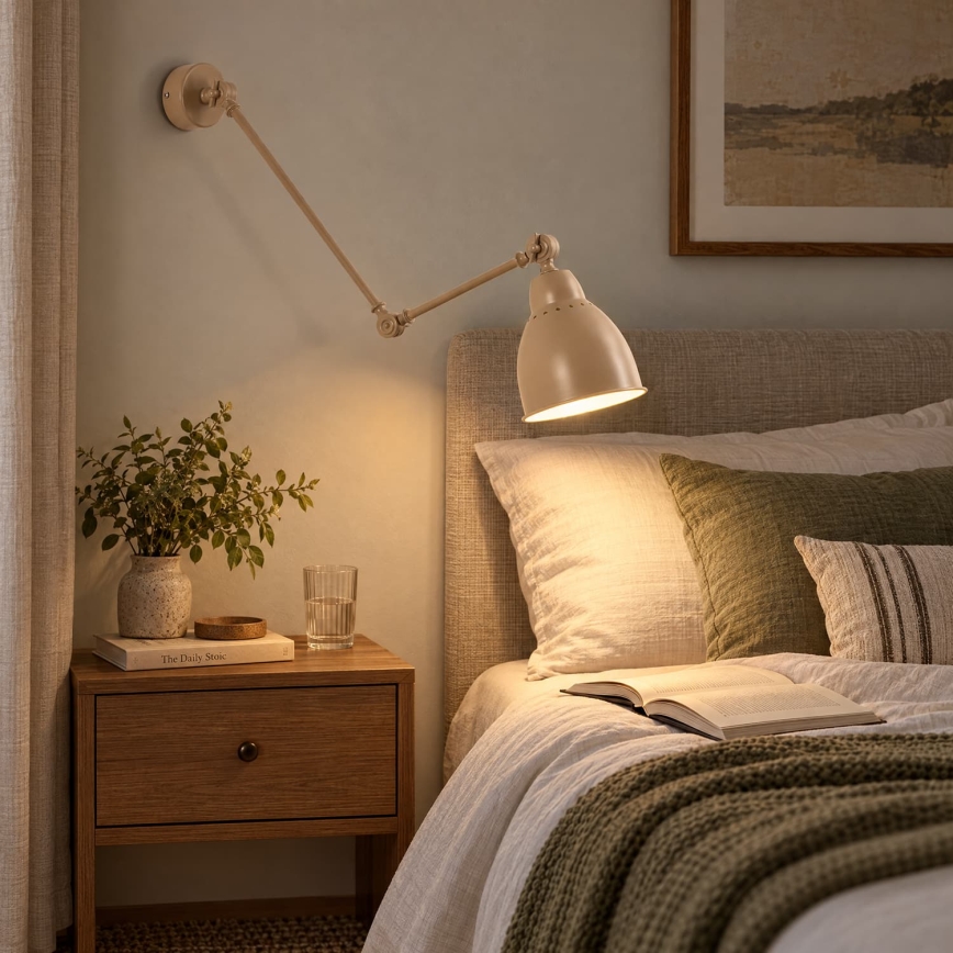 BRILAGI - Seinävalaisin QUILL 1xE27/40W/230V 83 cm beige