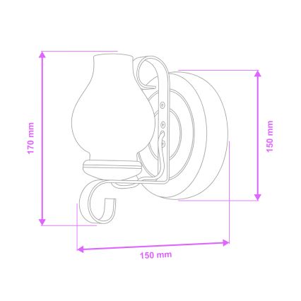 Brilagi - Seinävalaisin ROATA APLICA 1xE14/40W/230V pyökki/saksanpähkinä