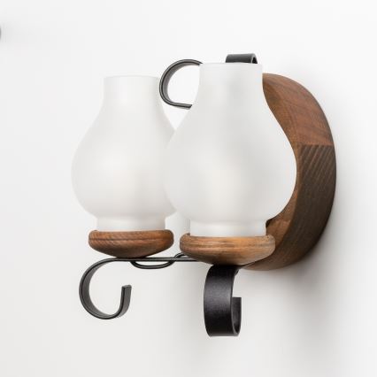 Brilagi - Seinävalaisin ROATA APLICA 2xE14/40W/230V pyökki