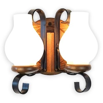 Brilagi - Seinävalaisin ROATA APLICA 2xE14/40W/230V pyökki/saksanpähkinä