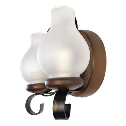 Brilagi - Seinävalaisin ROATA APLICA 2xE14/40W/230V pyökki/saksanpähkinä