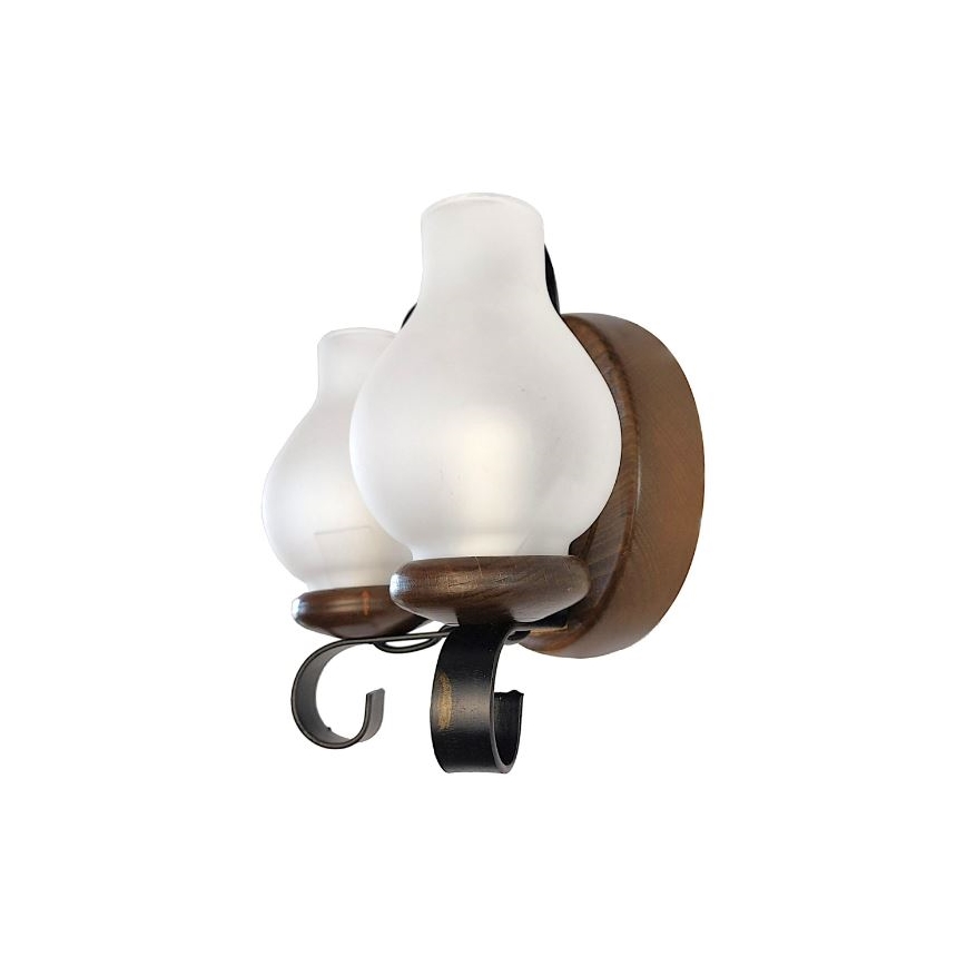 Brilagi - Seinävalaisin ROATA APLICA 2xE14/40W/230V pyökki/saksanpähkinä