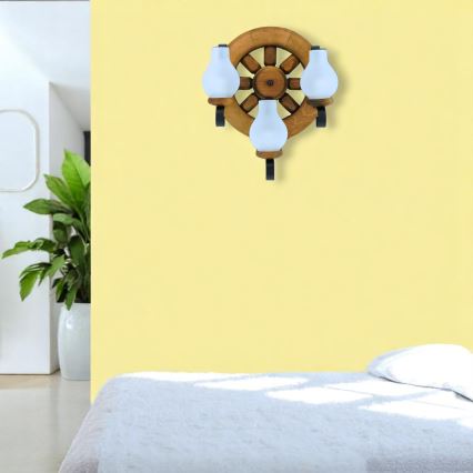 Brilagi - Seinävalaisin ROATA APLICA 3xE14/40W/230V pyökki