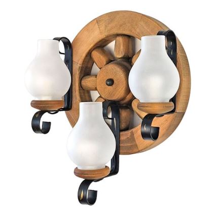 Brilagi - Seinävalaisin ROATA APLICA 3xE14/40W/230V pyökki