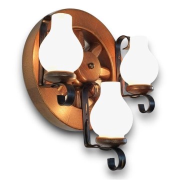 Brilagi - Seinävalaisin ROATA APLICA 3xE14/40W/230V pyökki/saksanpähkinä