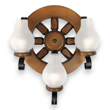 Brilagi - Seinävalaisin ROATA APLICA 3xE14/40W/230V pyökki/saksanpähkinä