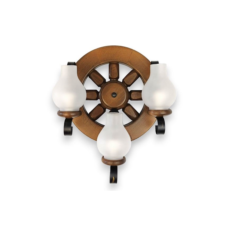 Brilagi - Seinävalaisin ROATA APLICA 3xE14/40W/230V pyökki/saksanpähkinä