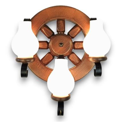 Brilagi - Seinävalaisin ROATA APLICA 3xE14/40W/230V pyökki/saksanpähkinä