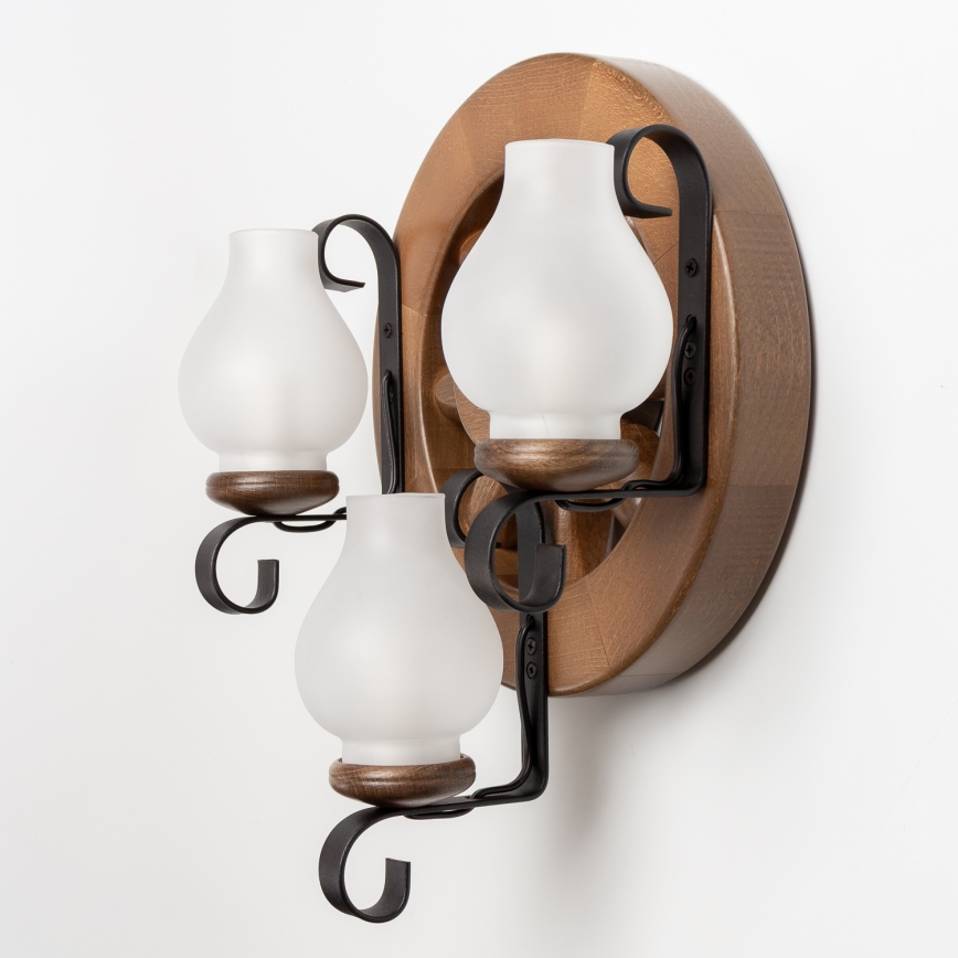 Brilagi - Seinävalaisin ROATA APLICA 3xE14/40W/230V pyökki/saksanpähkinä