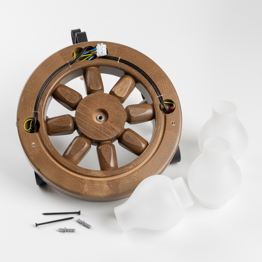 Brilagi - Seinävalaisin ROATA APLICA 3xE14/40W/230V pyökki/saksanpähkinä